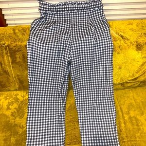 TOPSHOP GINGHAM FRILL TROUSERS